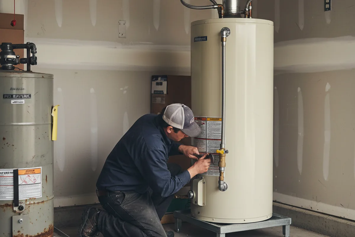Water heater and shutoff valve replacement in Webster