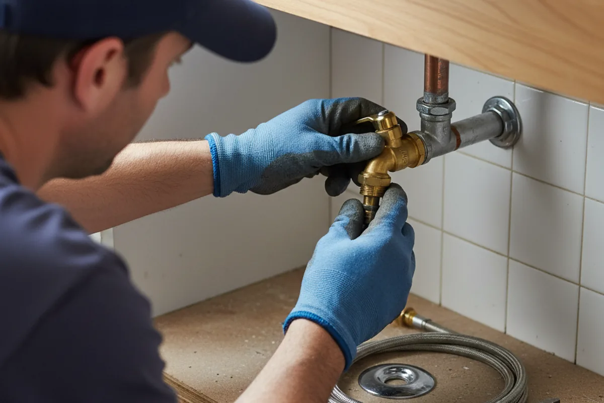 Shutoff valve and fitting work during Emergency Plumbing in Webster